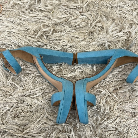 NWOB L’Agence Cecile Blue Suede Ankle Strap Platform High Heel Sandals Sz 39 US9 - Picture 4 of 11